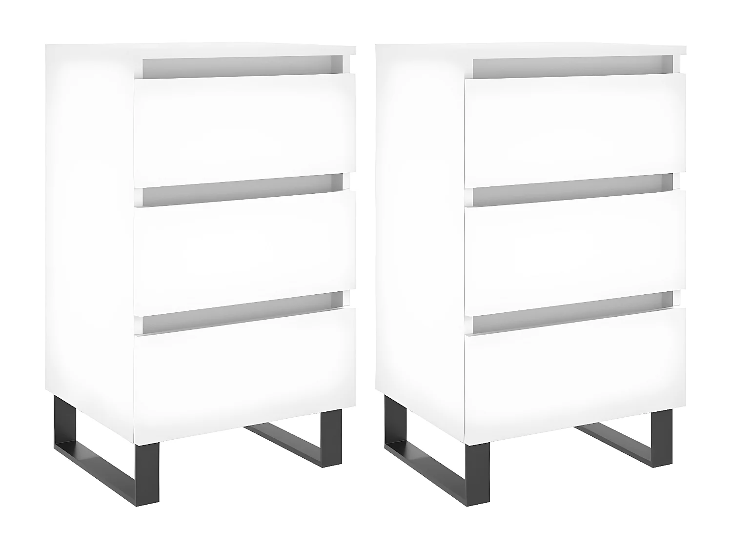 Tables de chevet 2 pcs blanc 40x35x69 cm bois d’ingénierie