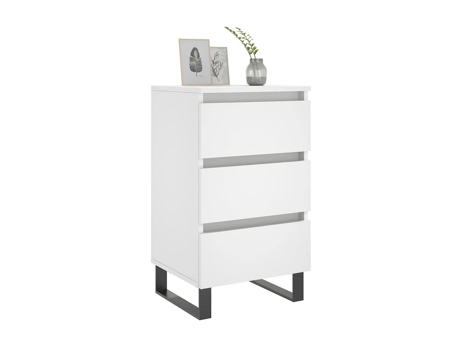 Tables de chevet 2 pcs blanc 40x35x69 cm bois d’ingénierie