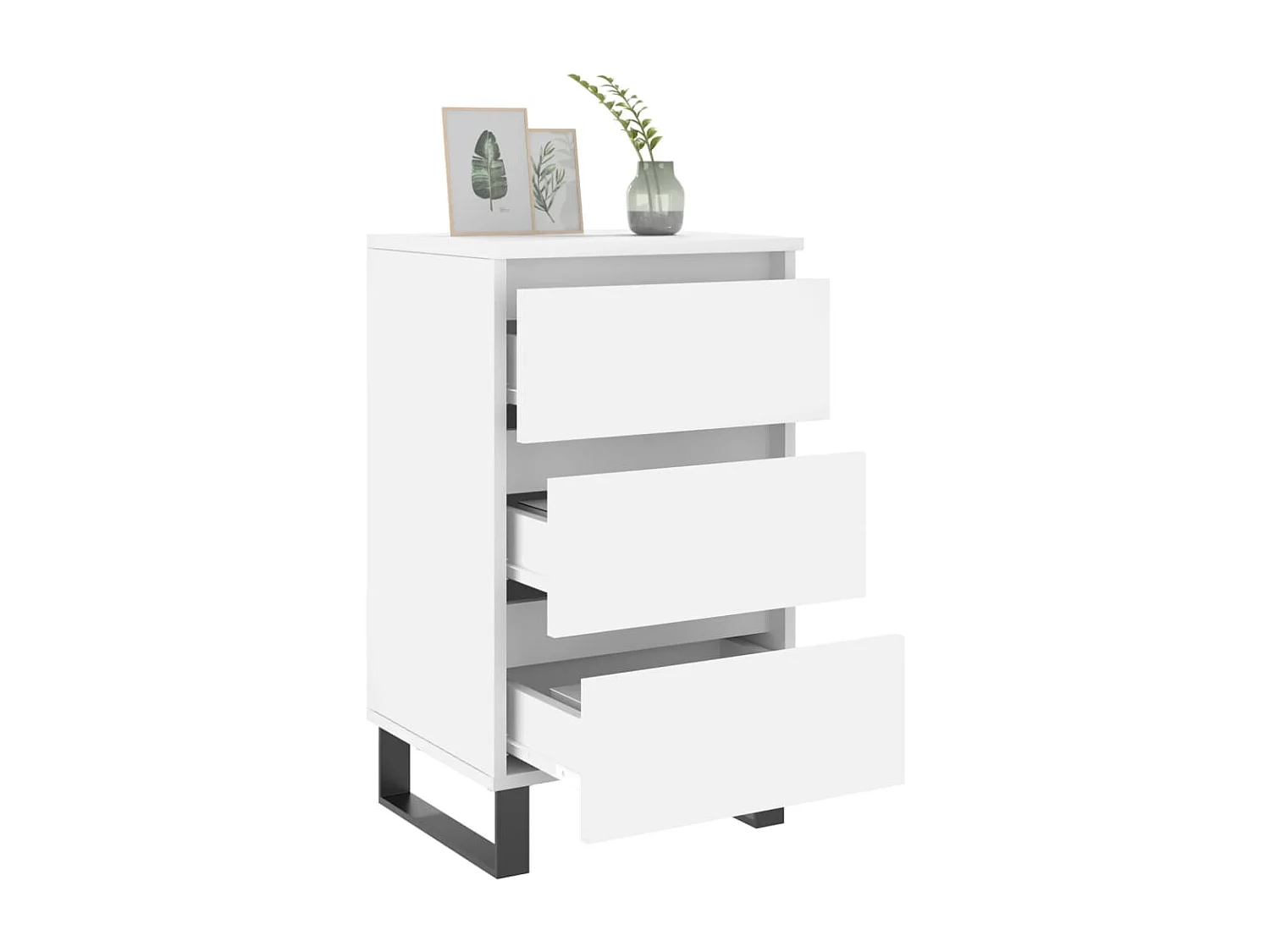 Tables de chevet 2 pcs blanc 40x35x69 cm bois d’ingénierie