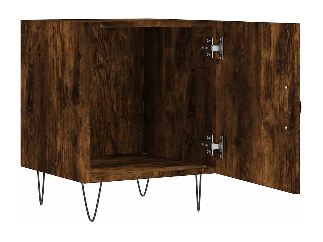 Mesita de noche madera de ingeniería roble ahumado 40x40x50 cm