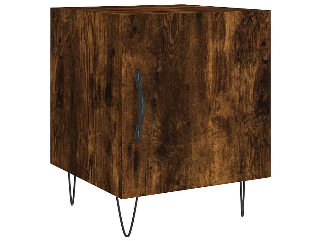 Comodino Rovere Fumo 40x40x50 cm in Legno Multistrato