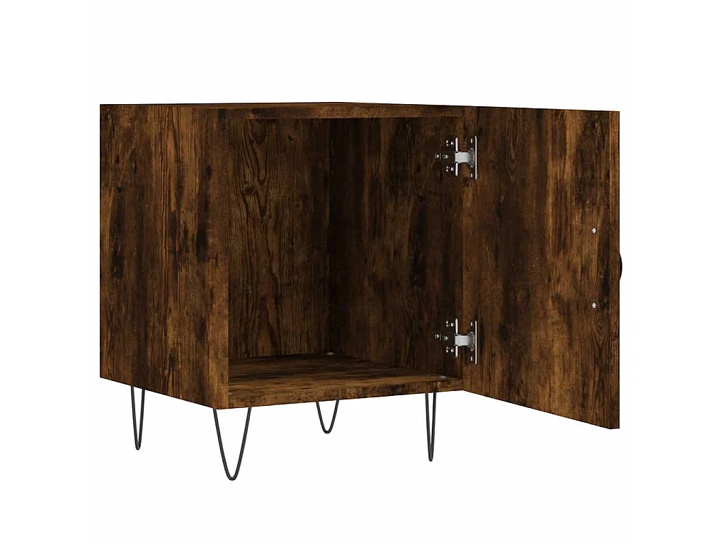 Comodino Rovere Fumo 40x40x50 cm in Legno Multistrato