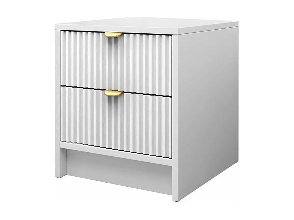 Mesilla de noche Comfivo Larmire 106, Blanco, 40x35x40cm, MDF|Aglomerado laminado