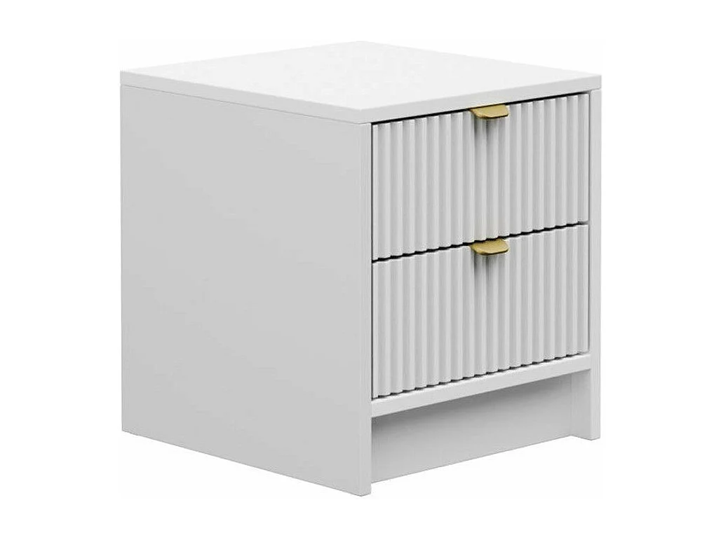 Table de chevet Comfivo Larmire 106, Blanc, 40x35x40cm, Stratifié|MDF