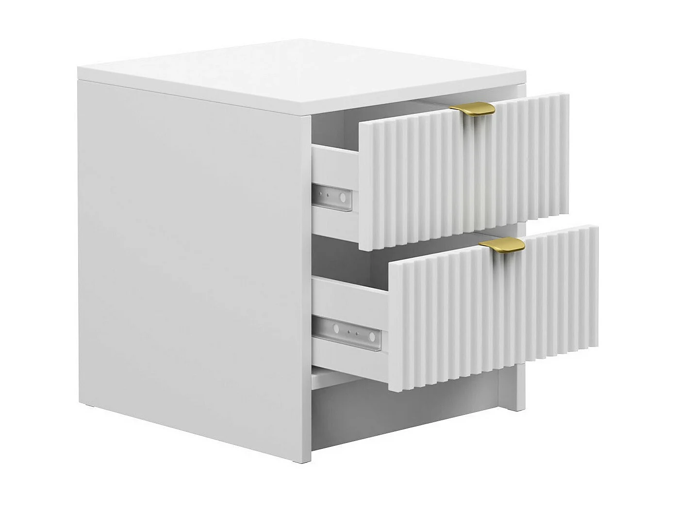 Table de chevet Comfivo Larmire 106, Blanc, 40x35x40cm, Stratifié|MDF