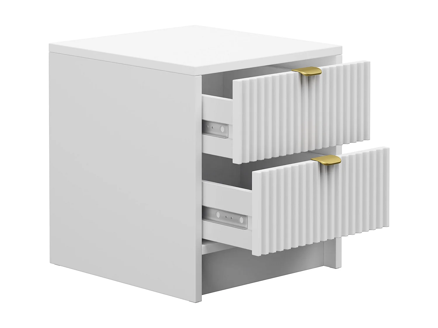 Table de chevet Comfivo Larmire 106, Blanc, 40x35x40cm, Stratifié|MDF