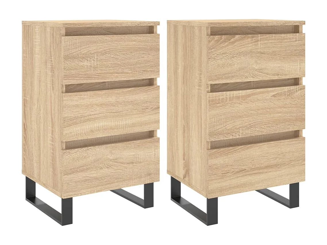 Tables de chevet 2 pcs chêne sonoma 40x35x69 cm bois ingénierie