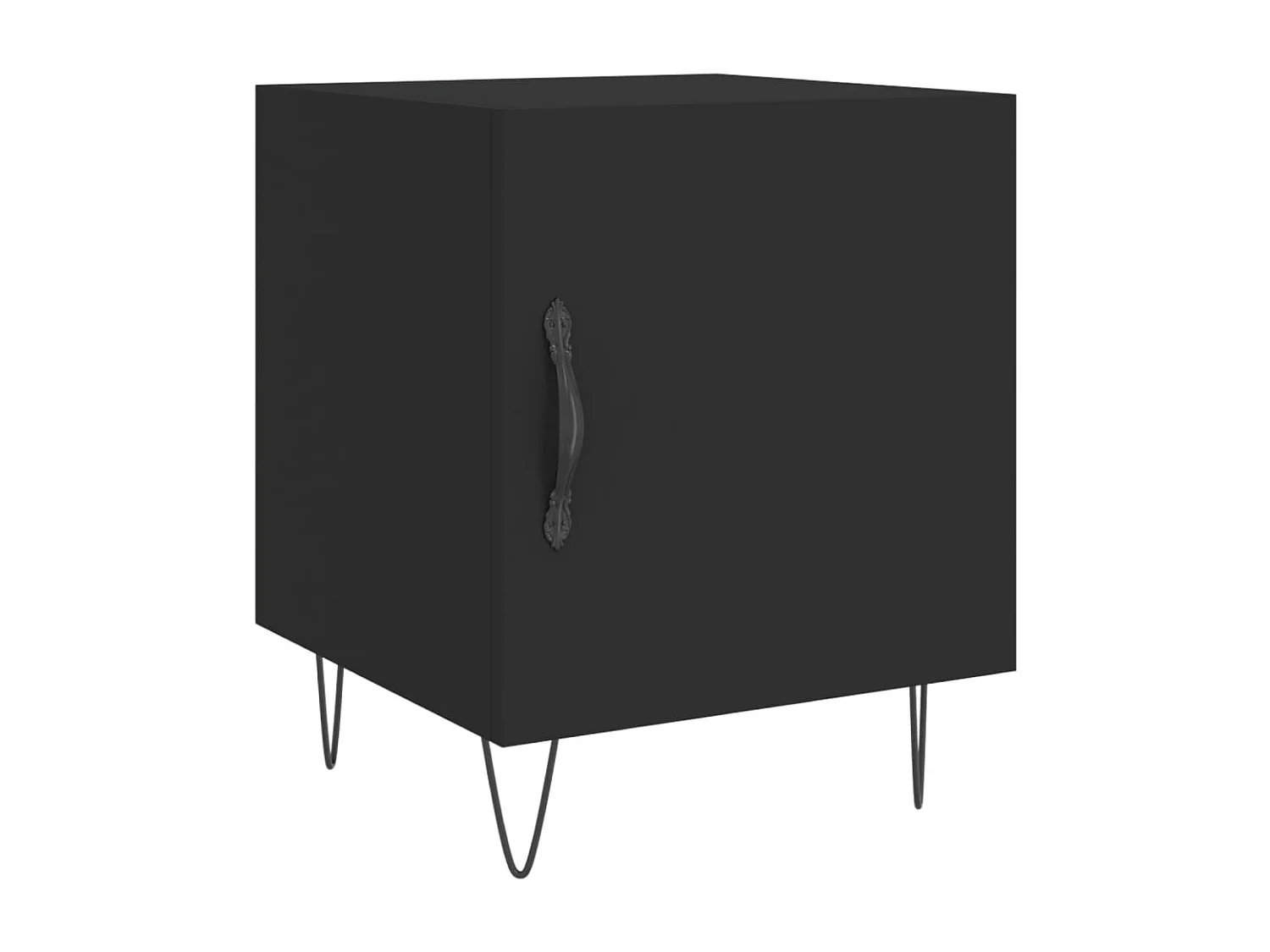 Table de chevet noir 40x40x50 cm bois d’ingénierie