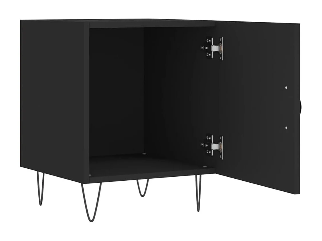 Table de chevet noir 40x40x50 cm bois d’ingénierie