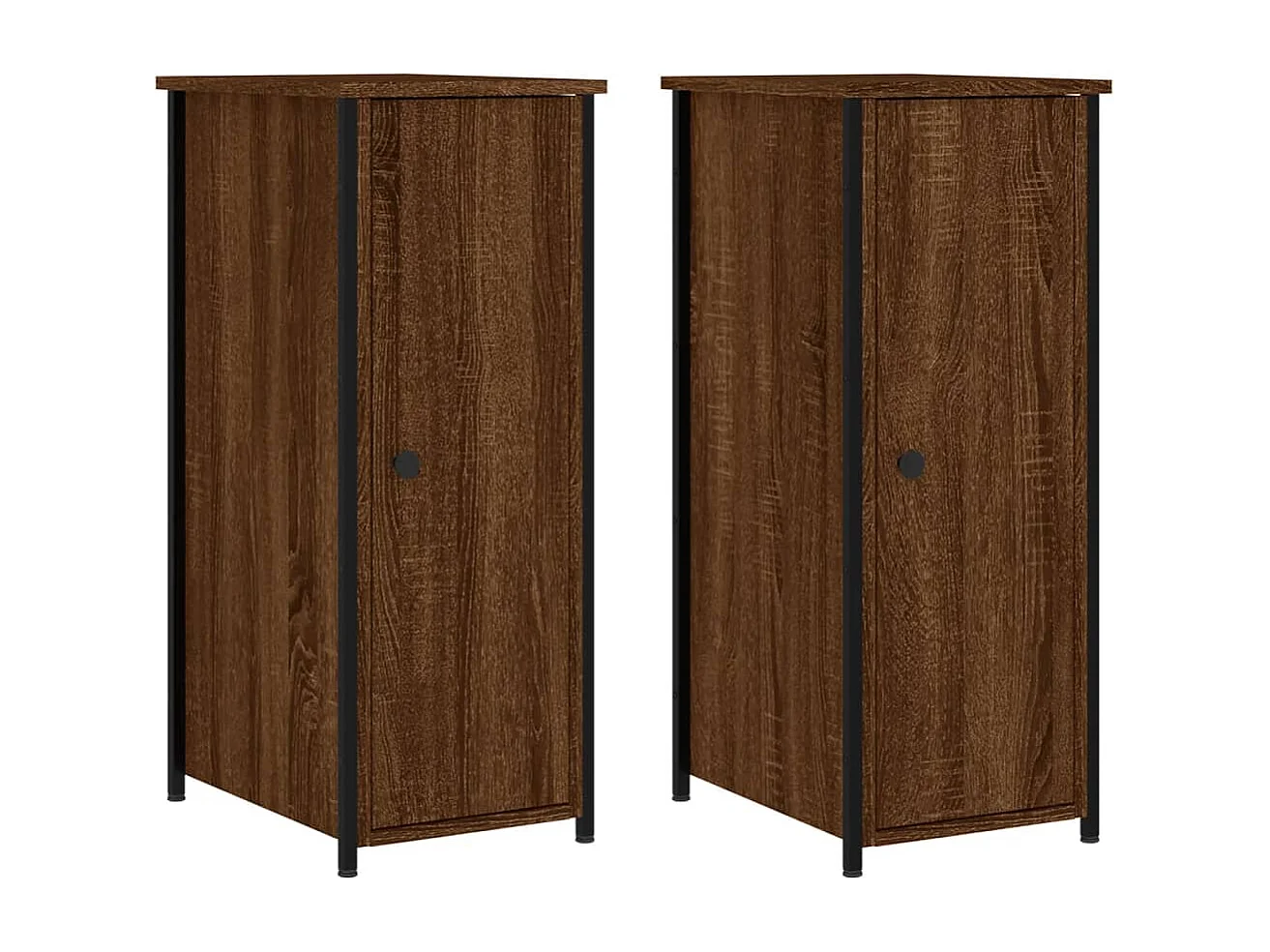 Nachttische 2 Stk. Braun Eichen-Optik 32x42x80 cm Holzwerkstoff