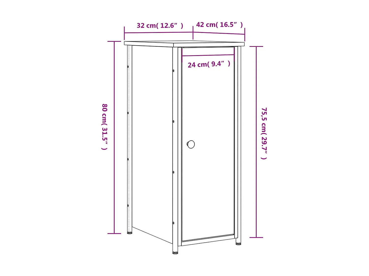 Nachttische 2 Stk. Braun Eichen-Optik 32x42x80 cm Holzwerkstoff
