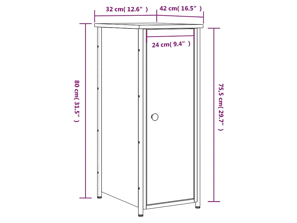 Nachttische 2 Stk. Braun Eichen-Optik 32x42x80 cm Holzwerkstoff