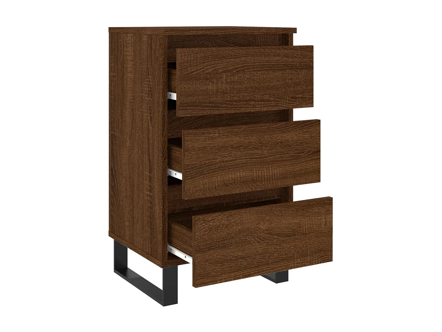 Nachtkastjes 2 st 40x35x69 cm bewerkt hout bruin eikenkleur