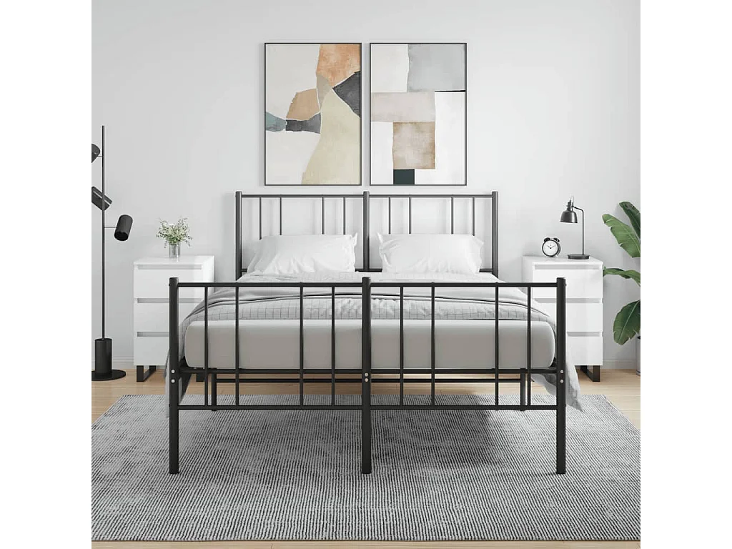 Mesitas noche 2 uds madera ingeniería blanco brillo 40x35x69 cm