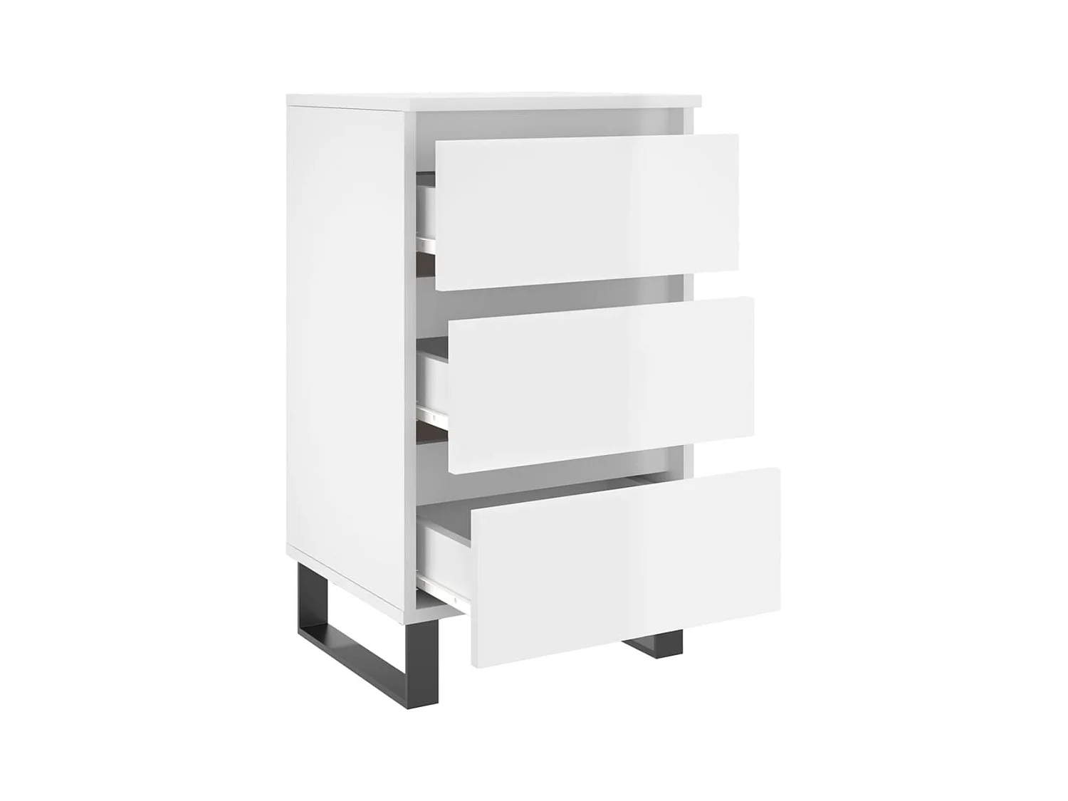 Tables de chevet 2 pcs blanc brillant 40x35x69 cm