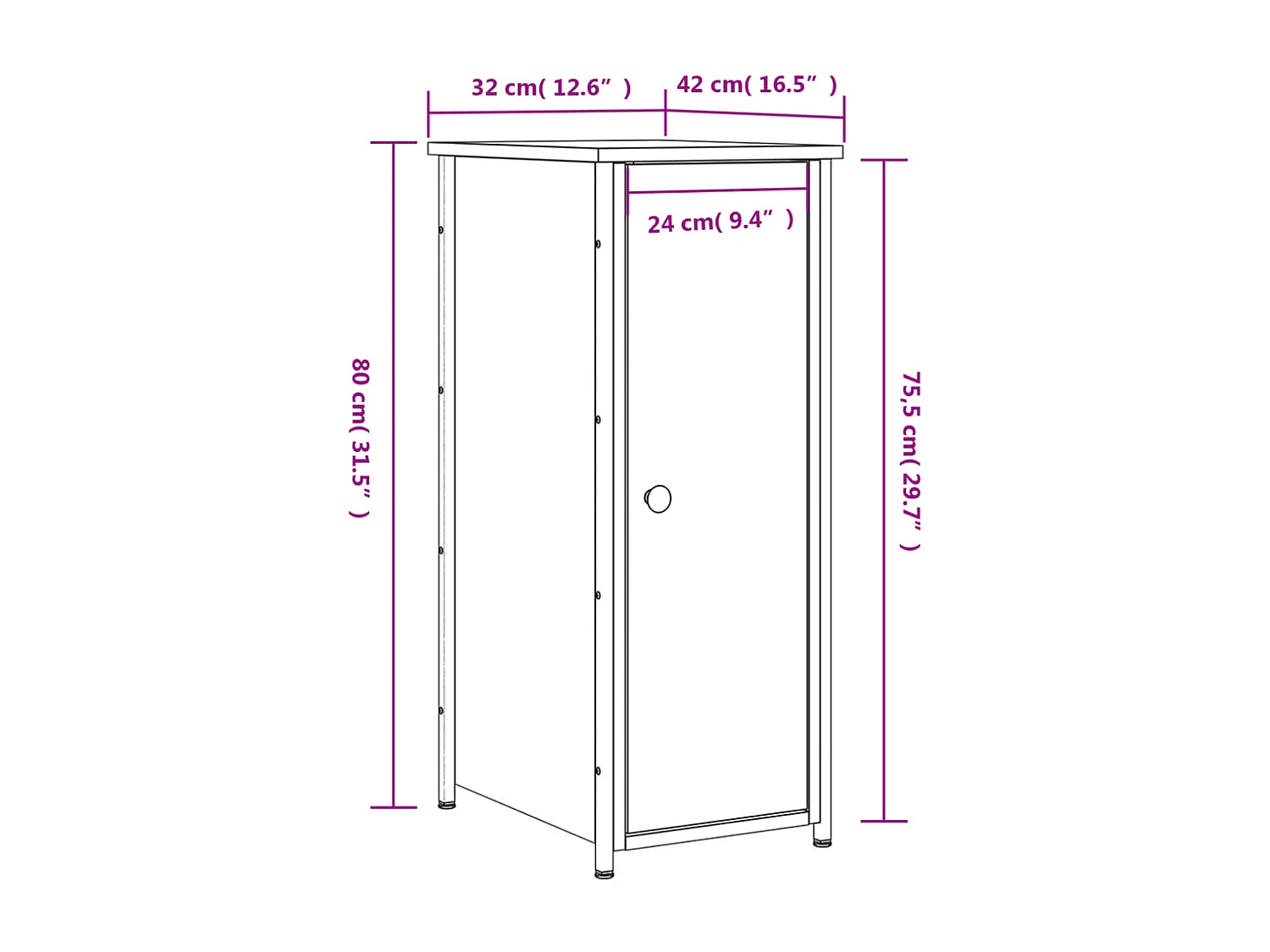 Comodini 2 pz Grigio Sonoma 32x42x80 cm in Legno Multistrato