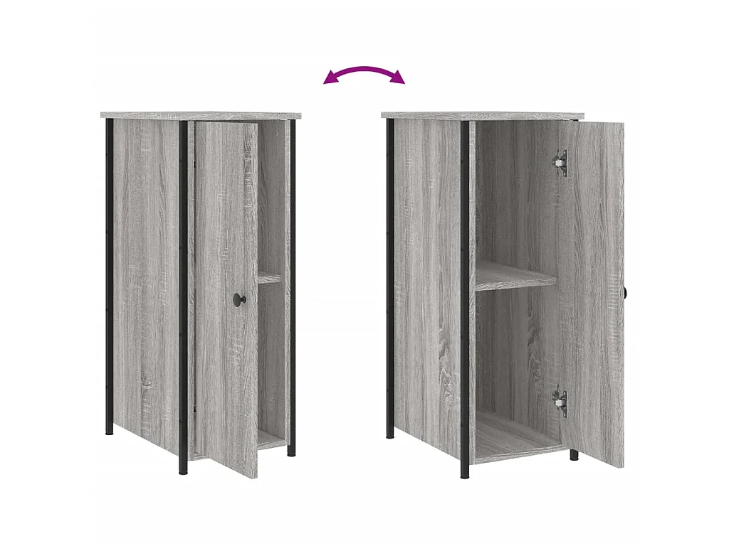 Nachttische 2 Stk. Grau Sonoma 32x42x80 cm Holzwerkstoff