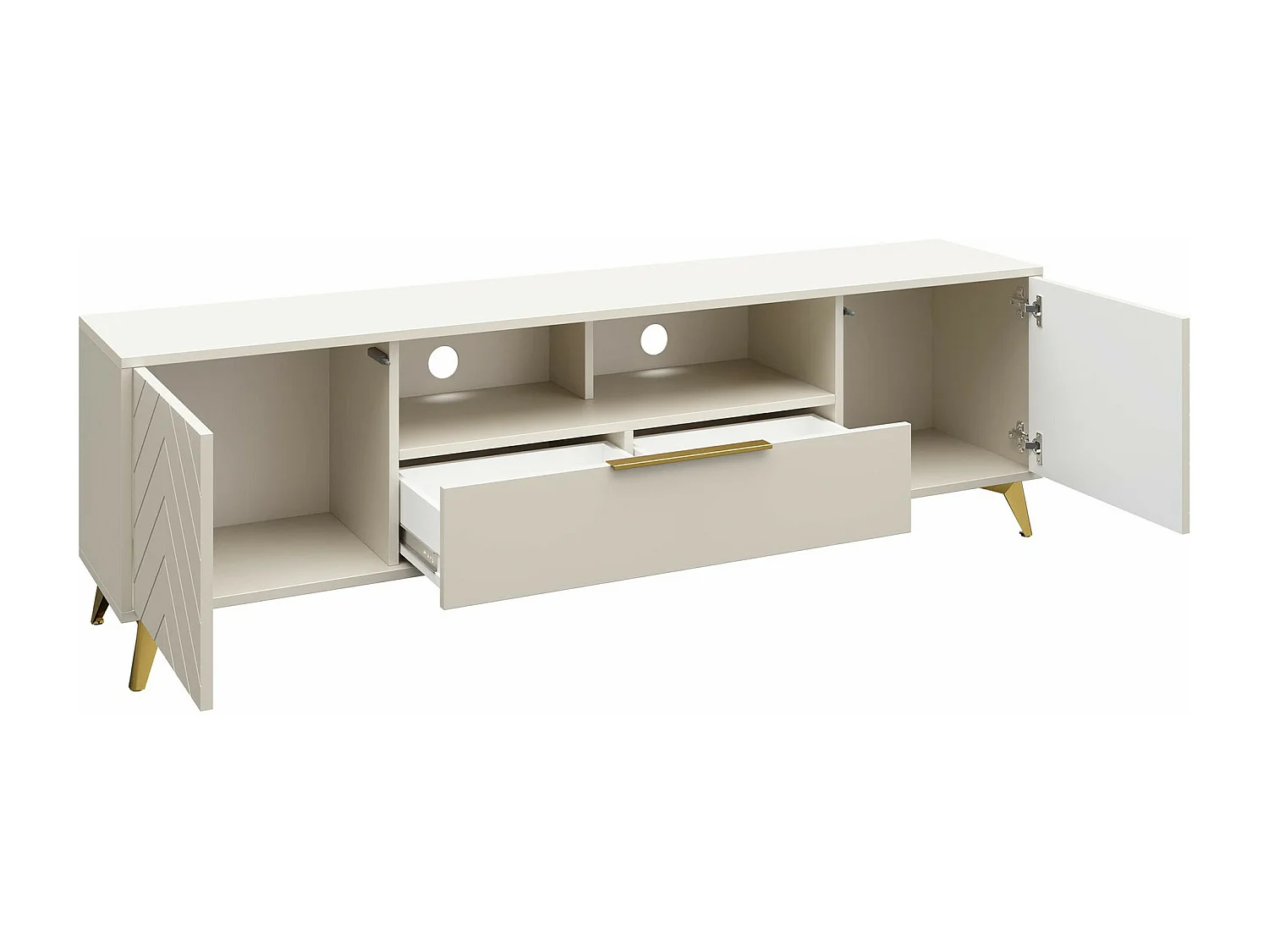 Meuble TV Comfivo Camlue 106, Beige, 204x60x40cm