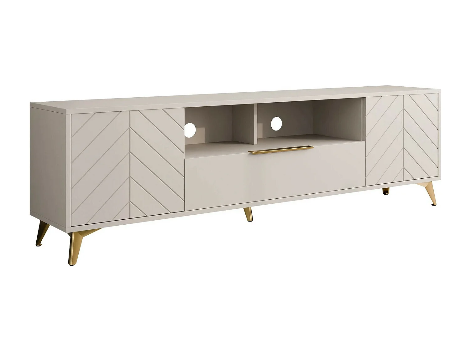 Meuble TV Comfivo Camlue 106, Beige, 204x60x40cm