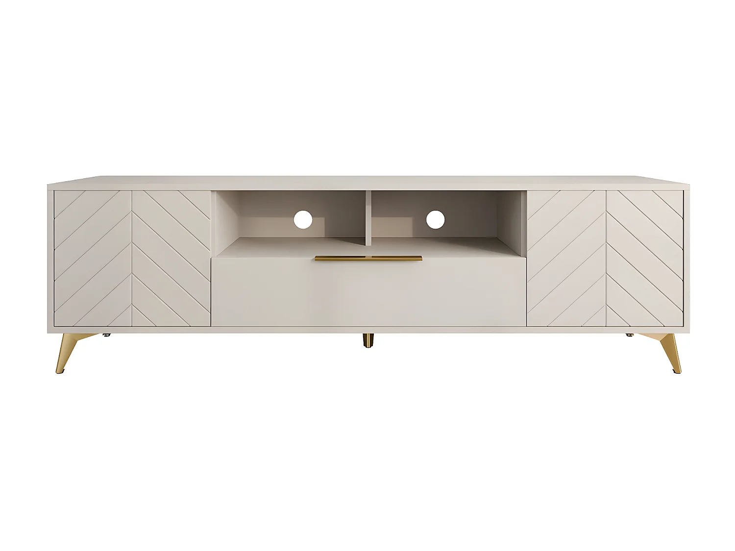 Meuble TV Comfivo Camlue 106, Beige, 204x60x40cm