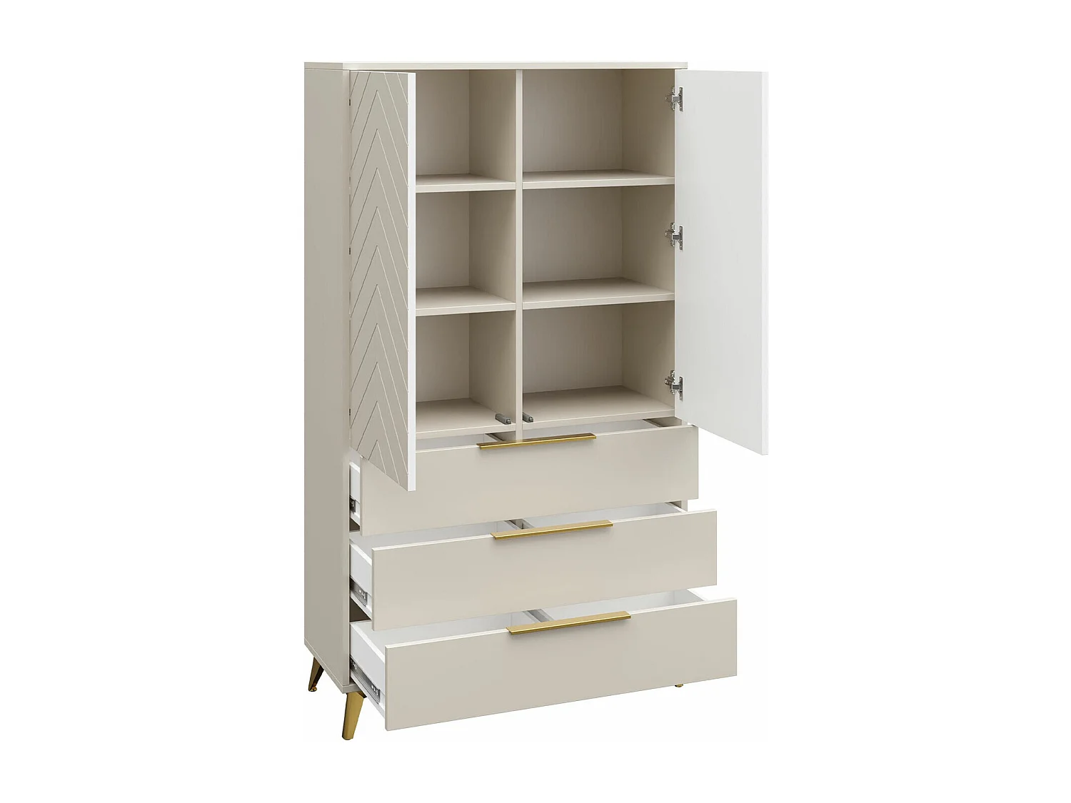 Étagère Comfivo Camlue 103, Avec des portes|Fermé|Avec tiroirs, MDF|Stratifié, 180x104cm