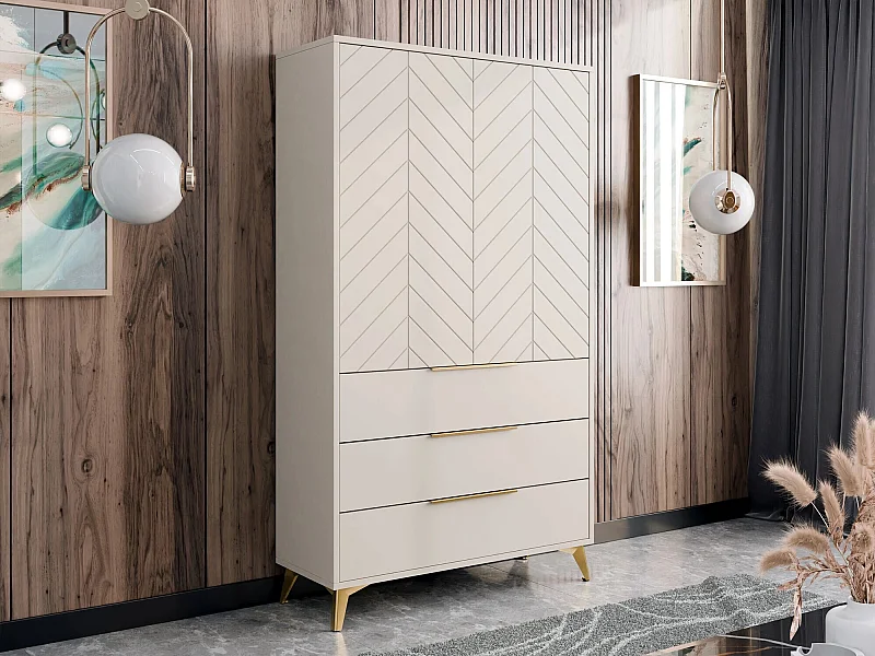 Étagère Comfivo Camlue 103, Fermé|Avec tiroirs|Avec des portes, MDF|Stratifié, 180x104cm