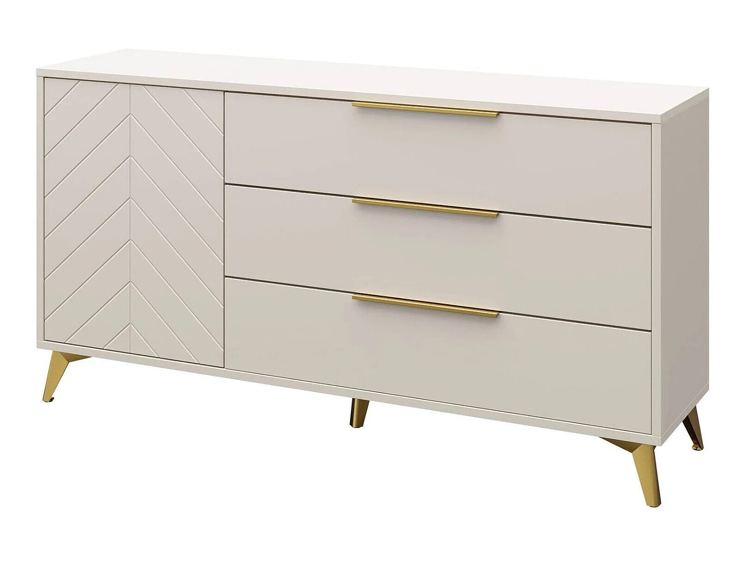 Commode Comfivo Citrus, Beige, Tiroirs et portes, 80x154x40cm