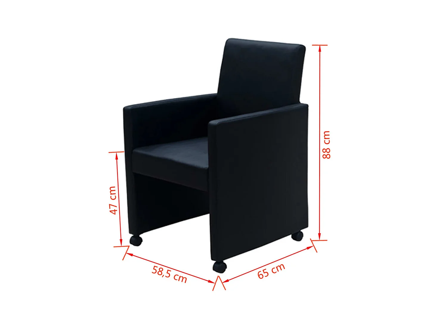 Eetkamerstoelen 2 st kunstleer zwart