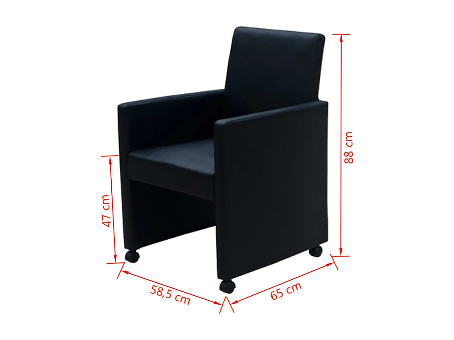 Sillas de comedor 2 unidades cuero sintético negro