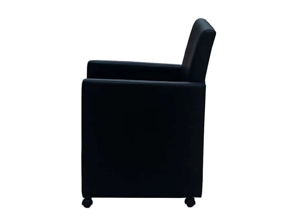 Cadeiras de jantar 2 pcs couro artificial preto