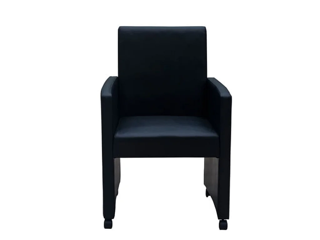Cadeiras de jantar 2 pcs couro artificial preto