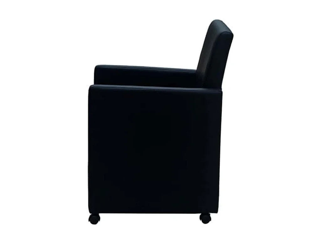 Chaises à manger lot de 2 noir similicuir