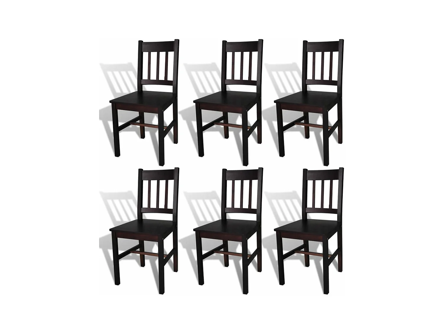 Chaises à manger lot de 6 marron foncé pinède