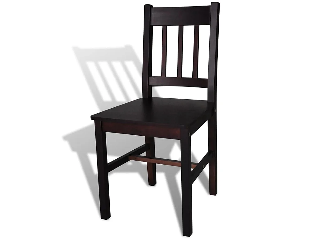 Chaises à manger lot de 6 marron foncé pinède