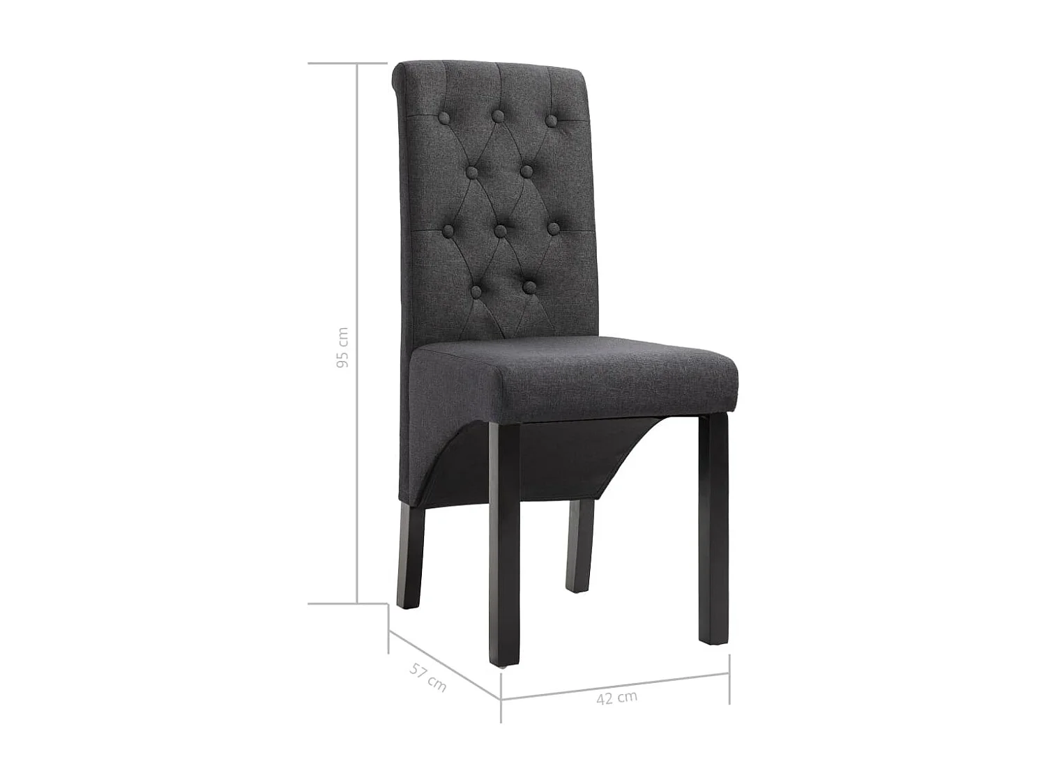 Eetkamerstoelen 6 st stof donkergrijs