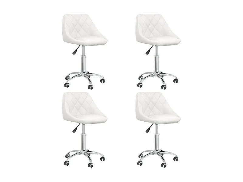 Cadeiras de jantar giratórias 4 pcs couro artificial branco