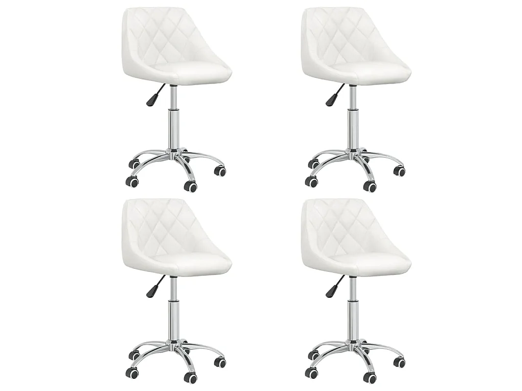 Chaises pivotantes à manger lot de 4 Blanc Similicuir