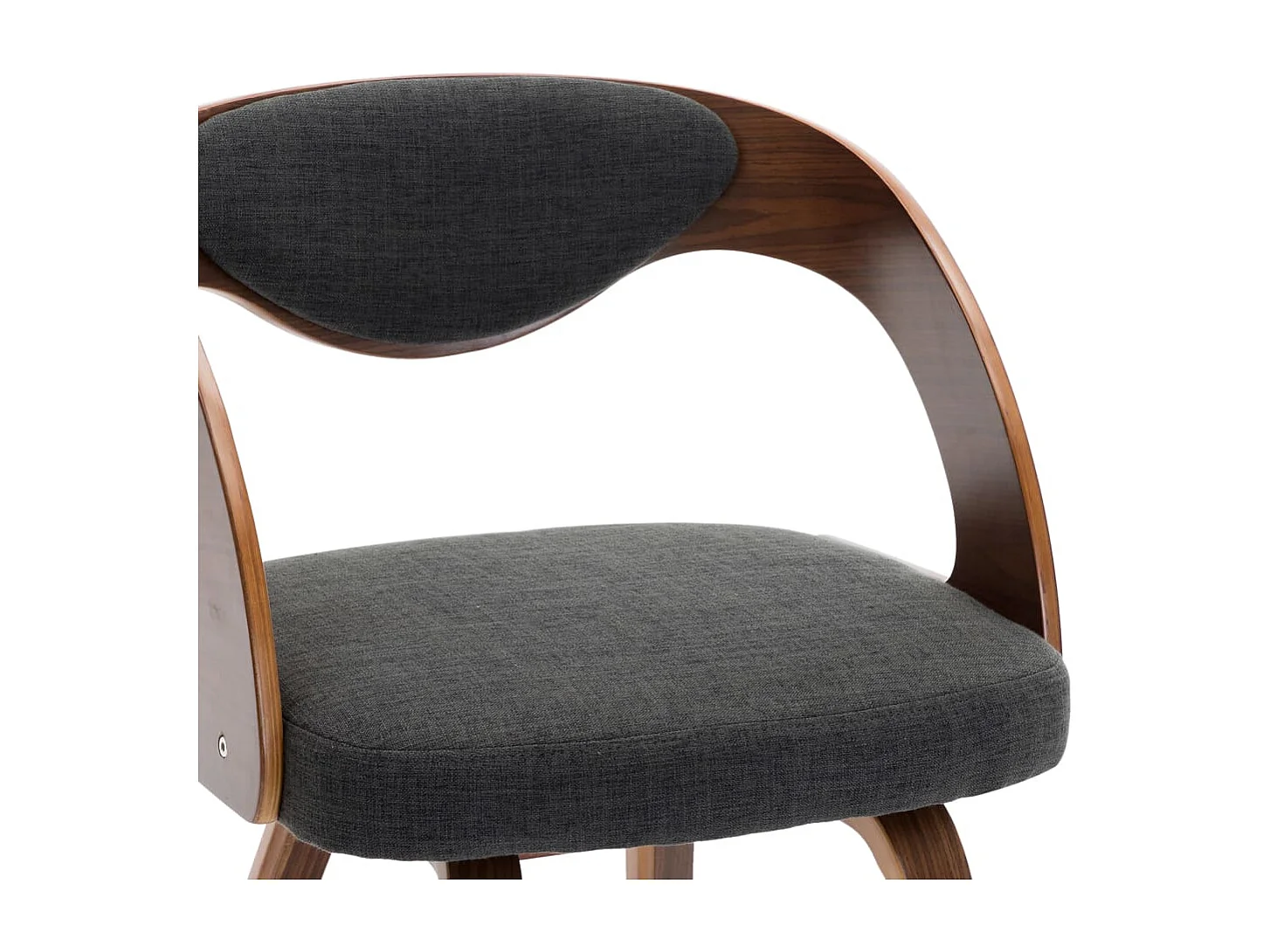 Eetkamerstoelen 6 st gebogen hout en stof donkergrijs