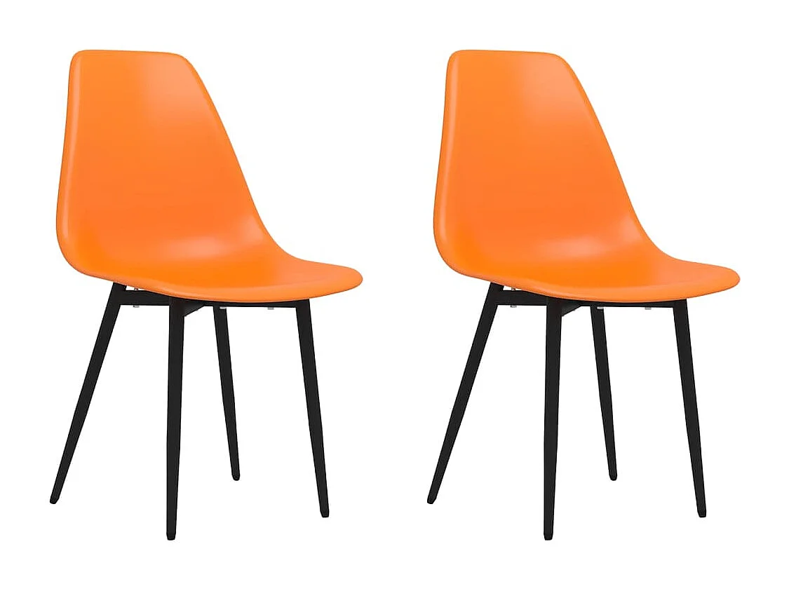 Esszimmerstühle 2 Stk. Orange PP