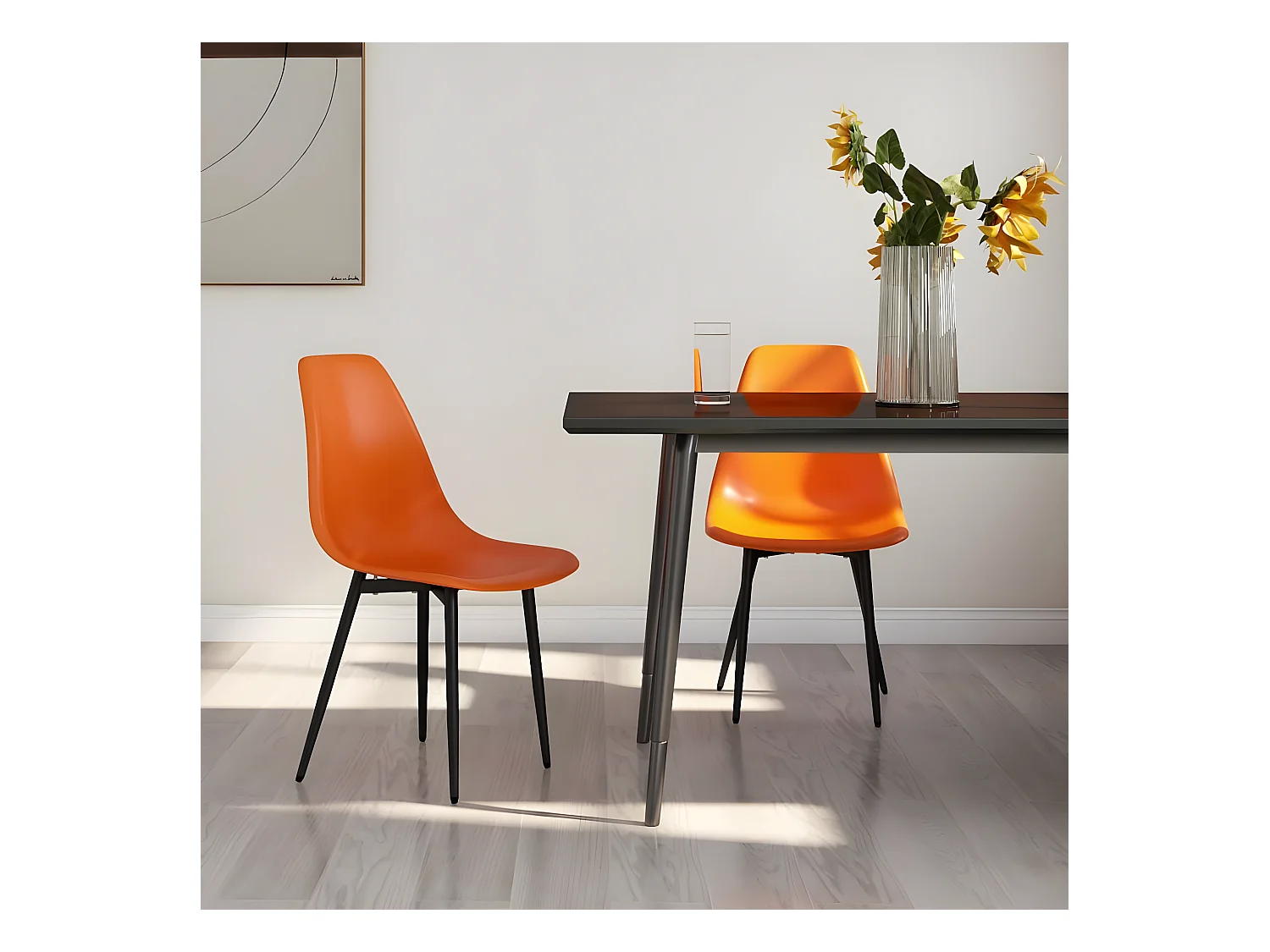 Chaises à manger lot de 2 orange PP
