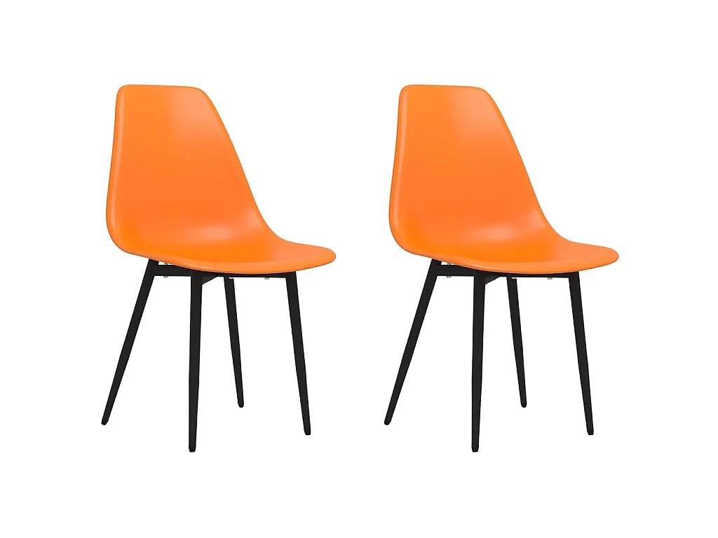 Chaises à manger lot de 2 orange PP