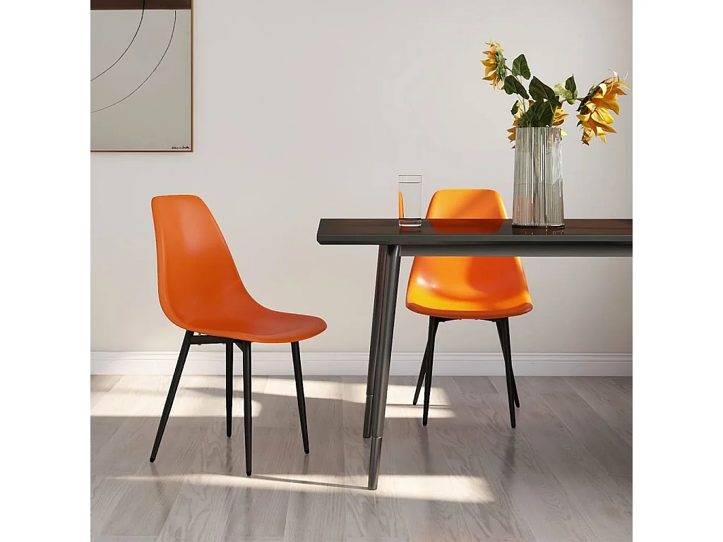 Chaises à manger lot de 2 orange PP