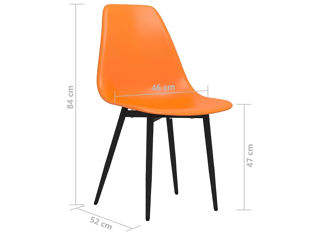Chaises à manger lot de 2 orange PP