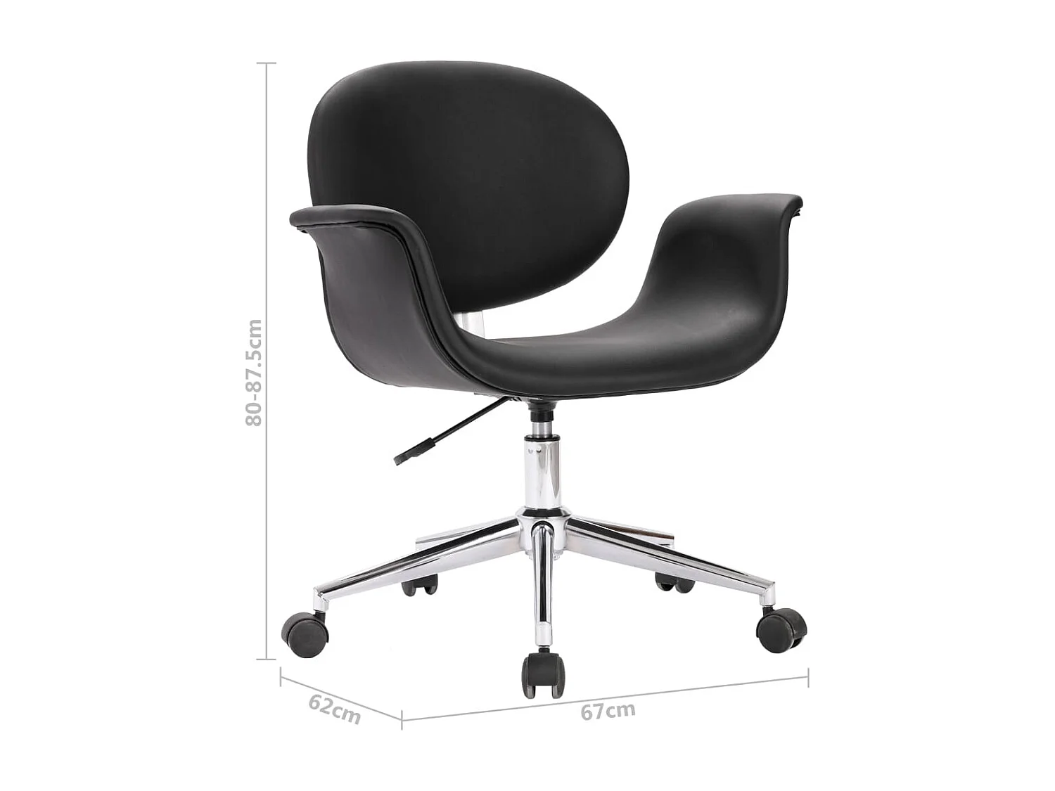 Chaises pivotantes à manger lot de 4 noir similicuir