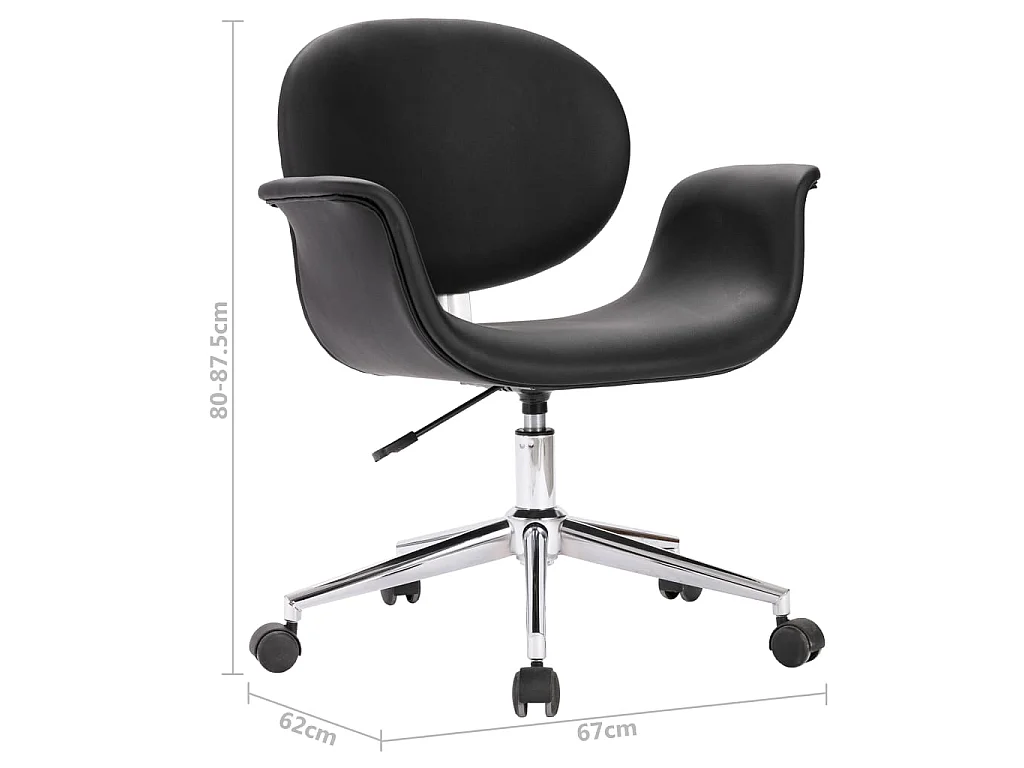 Esszimmerstühle 4 Stk. Drehbar Schwarz Kunstleder