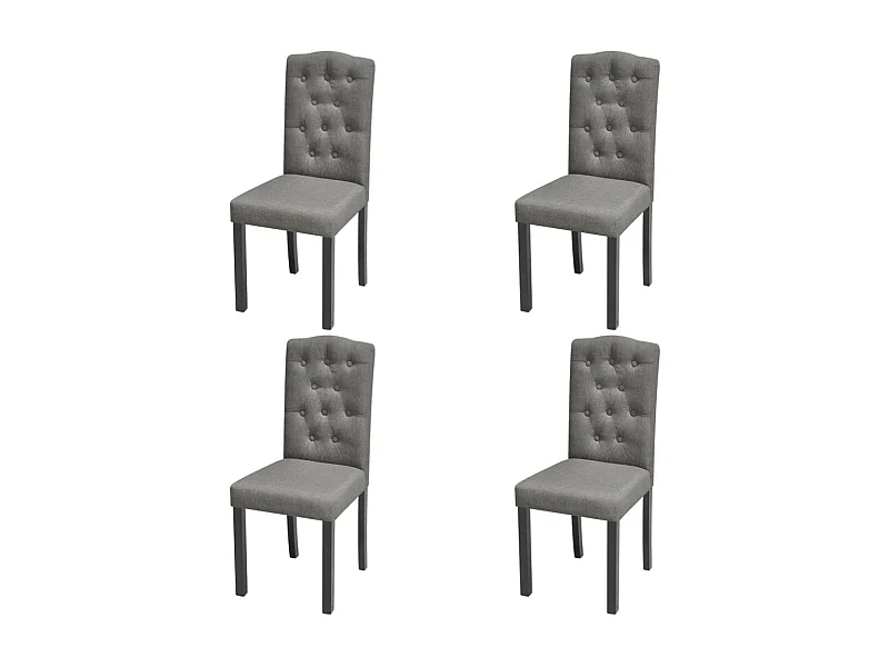 Sillas de comedor giratorias 4 unidades tela gris