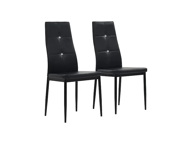 Esszimmerstühle 2 Stk. Schwarz Kunstleder