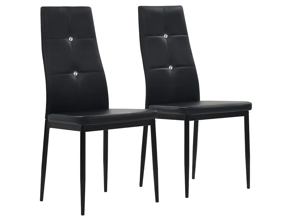 Cadeiras de jantar 2 pcs couro artificial preto