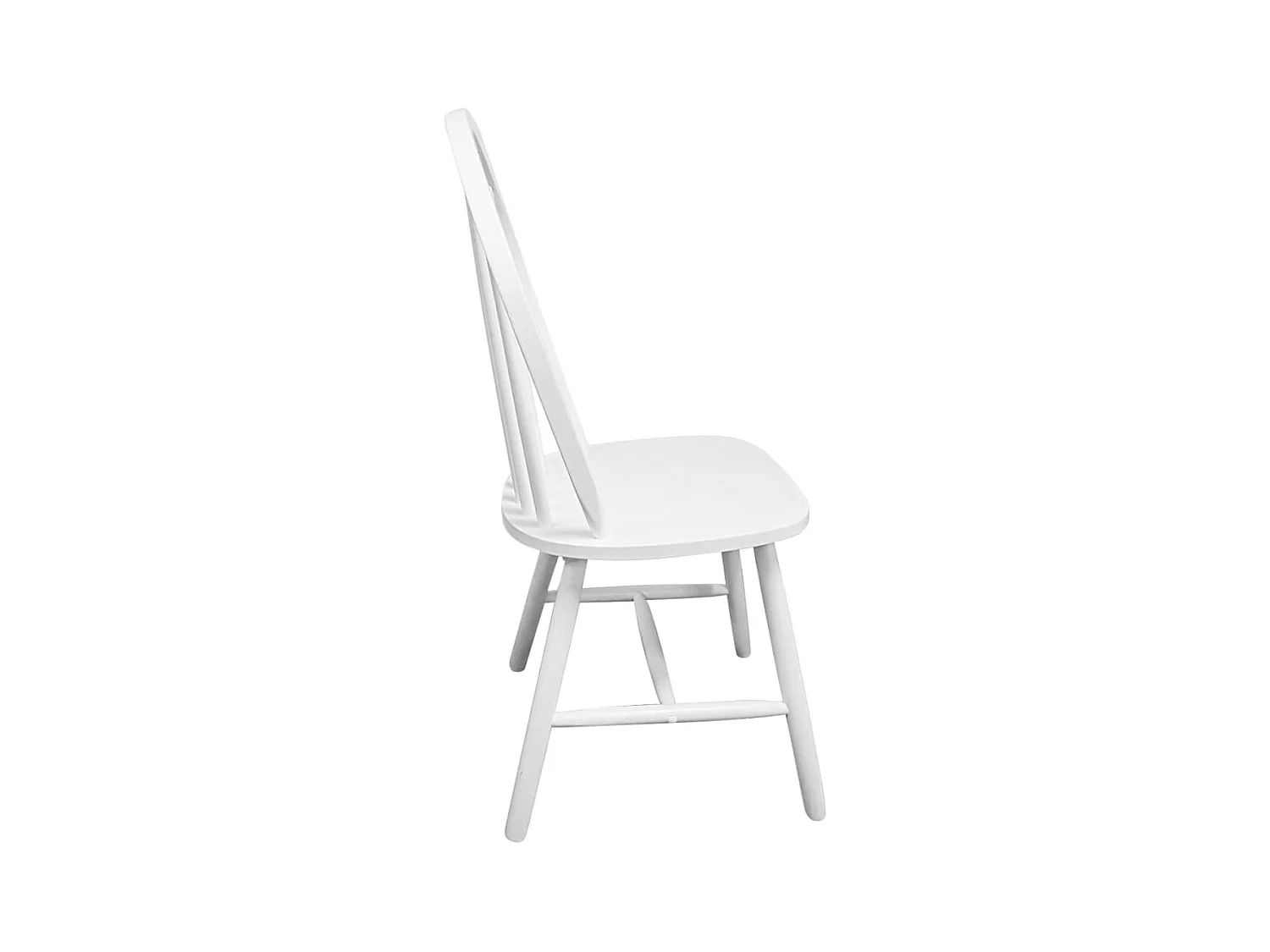 Chaises à manger lot de 2 blanc bois d'hévéa solide