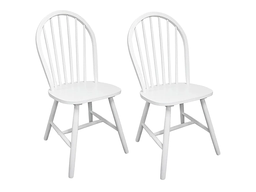 Cadeiras de jantar 2 pcs madeira de seringueira maciça branco